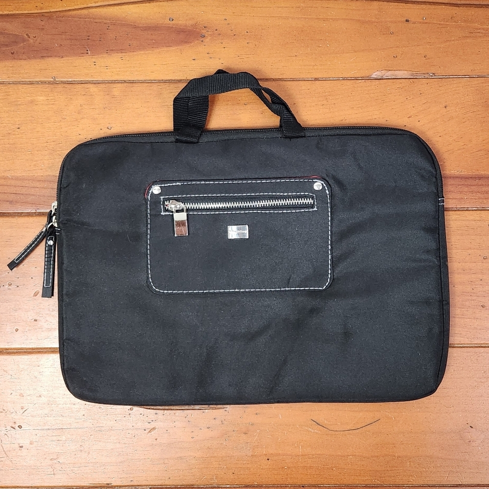 FRANKLIN COVEY || Black Laptop Bag with Silver Accents